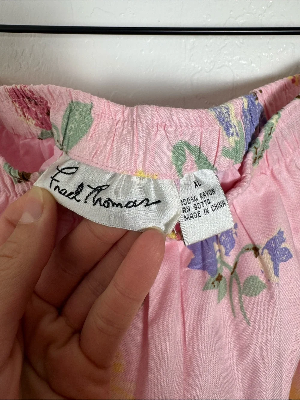 Fred Thomas Vintage Watercolor Floral Pink Midi Skirt